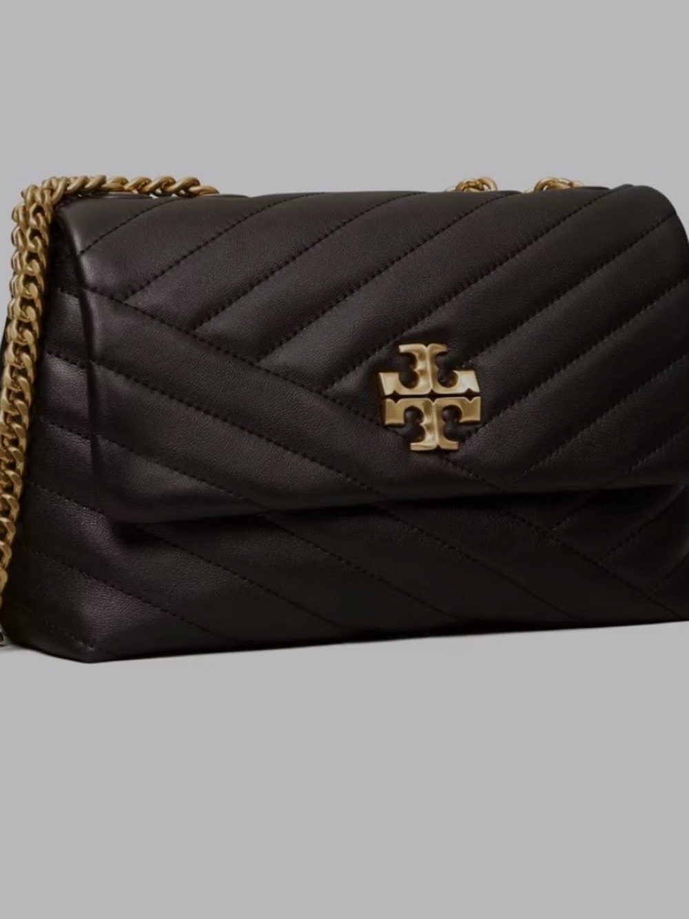 Tory Burch - Kira Small Quilted Leather Shoulder Bag with Gold Logo